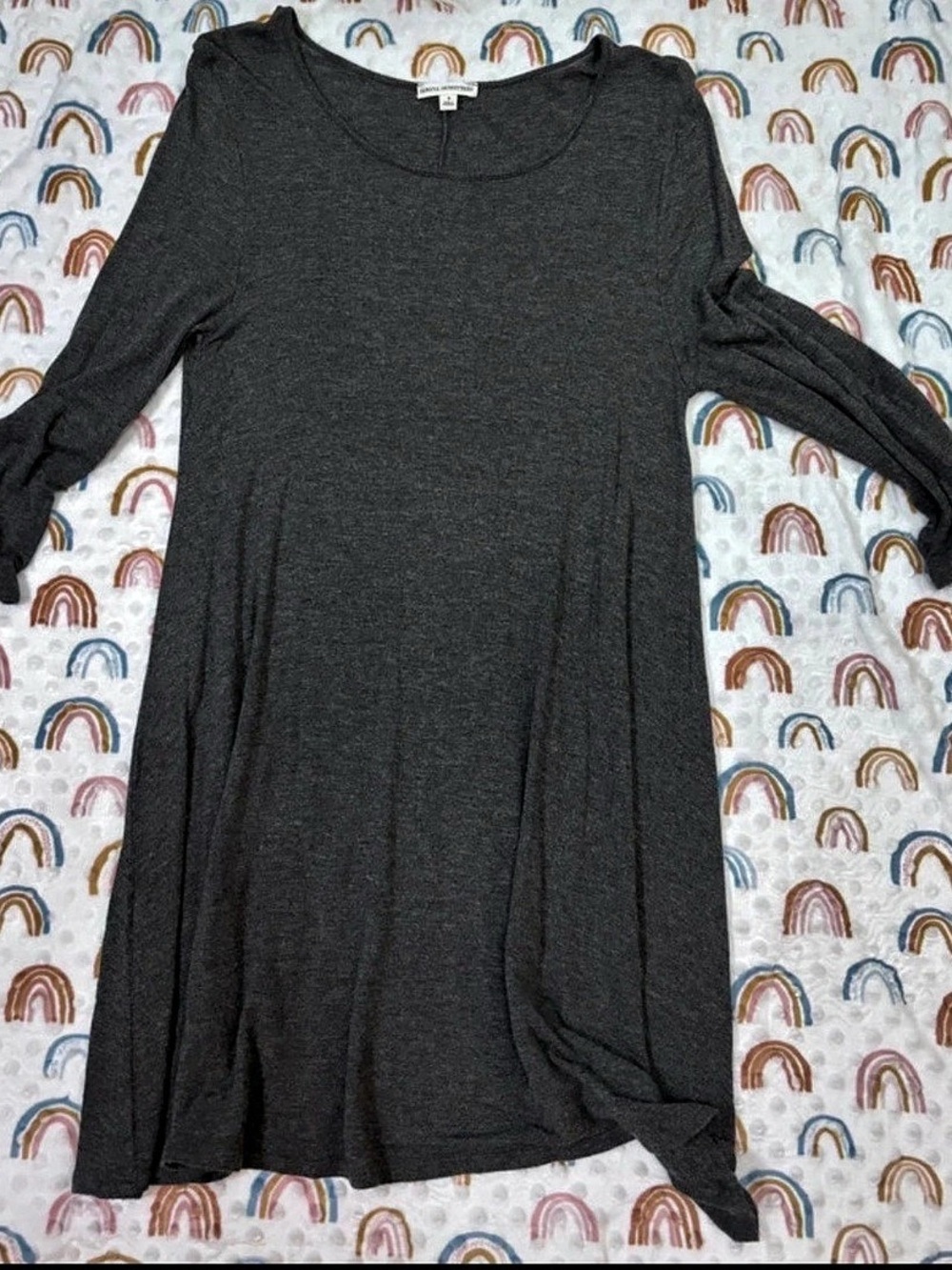 Zenana Outfitters Chico Long Sleeve Mini Dress Gray RS-1040 Small